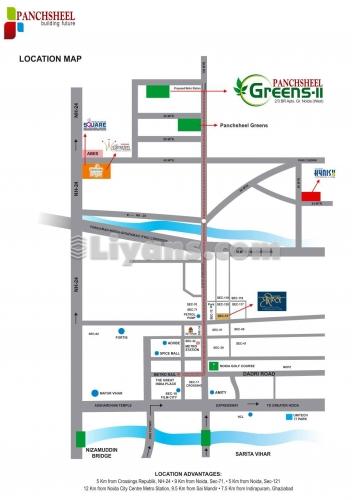 Location Map of Panchsheel Greens 2
